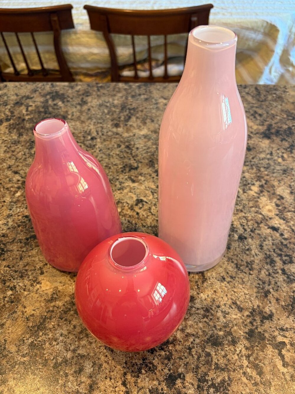 Crate & Barrel Hand-Blown Glass Vases